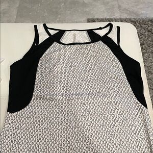 Black and White Sleeveless Top
